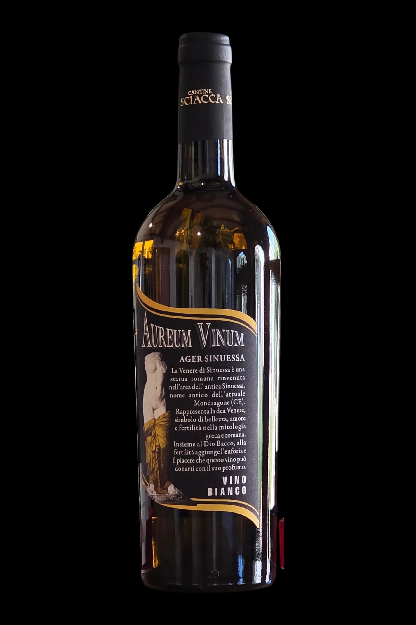 Aureum Vinum Bianco bottle, front label
