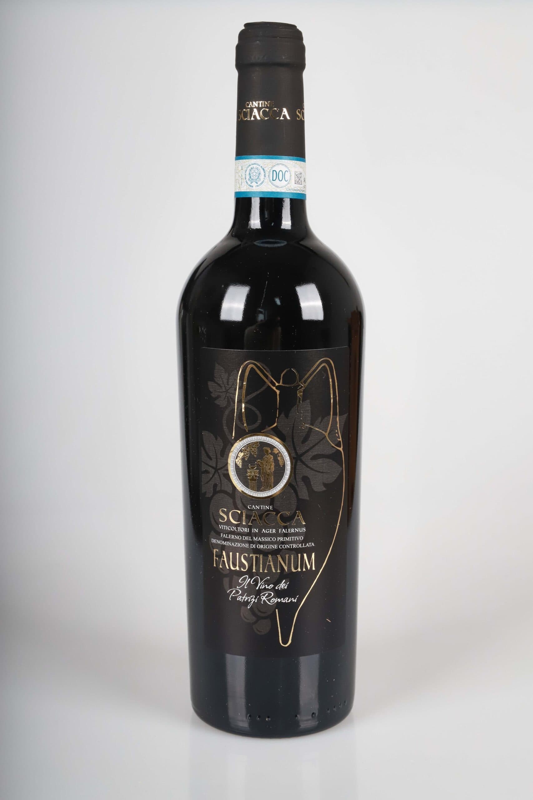 Bottiglia Faustianum, etichetta fronte