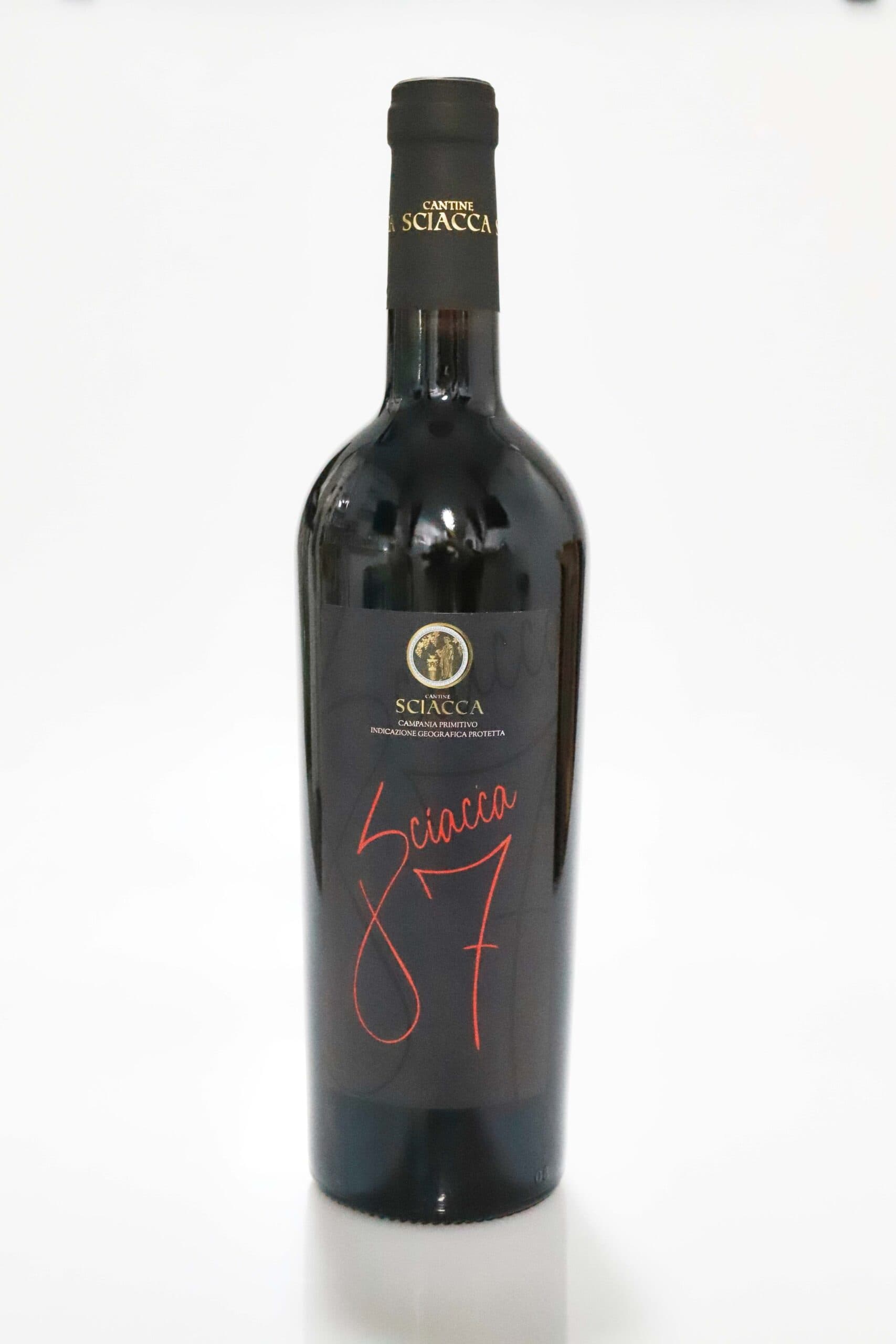 Sciacca 87 Primitivo bottle, front label